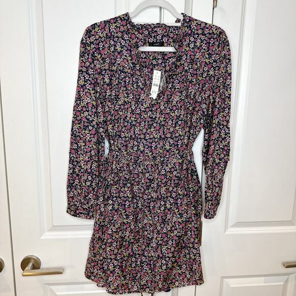 J.CREW -NWT- Button-Up Mini Dress Ditsy Floral Sunny Meadows | Small - Picture 2 of 15